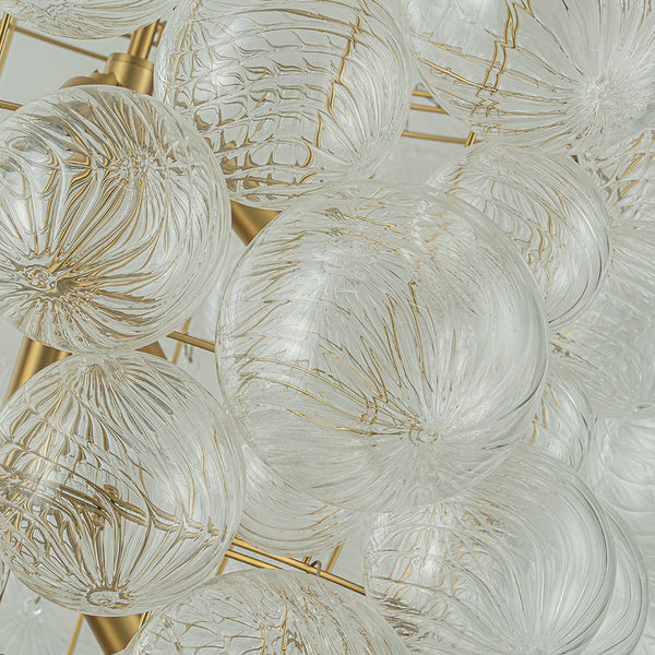 Chandelierias-12-Light Twisted Swirl Glass Cluster Bubble Chandelier-Chandeliers-Brass-12 Bulbs