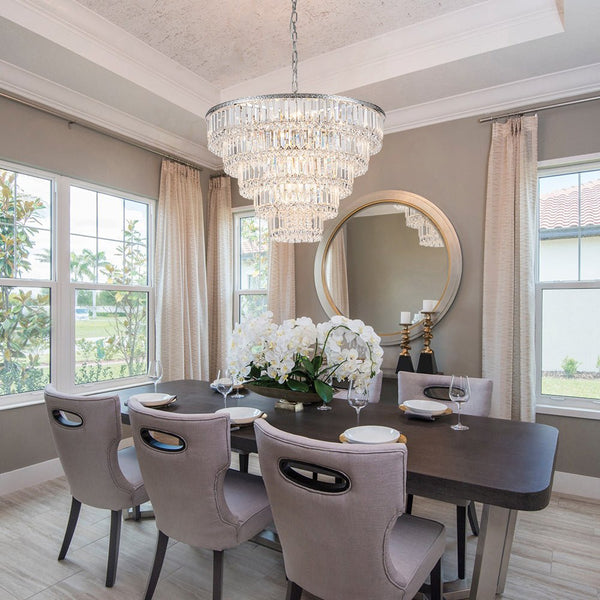 Chandelierias-17-Light Luxury Faceted Crystal Fringe Tiered Chandelier-Chandeliers-Chrome (Pre-order & Arrive in 3 Weeks)-