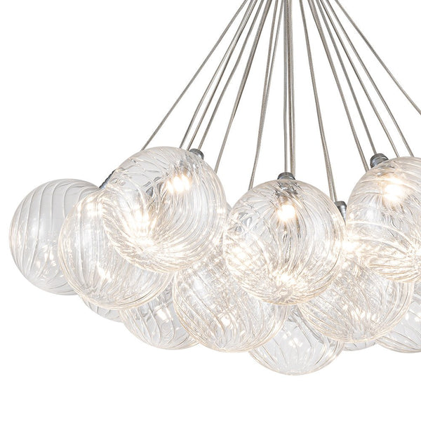 Chandelierias-19-Light Dimmable LED Swirled Glass Bubble Chandelier-Chandeliers-Chrome-