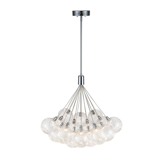 Chandelierias-19-Light Dimmable LED Swirled Glass Bubble Chandelier-Chandeliers-Chrome-