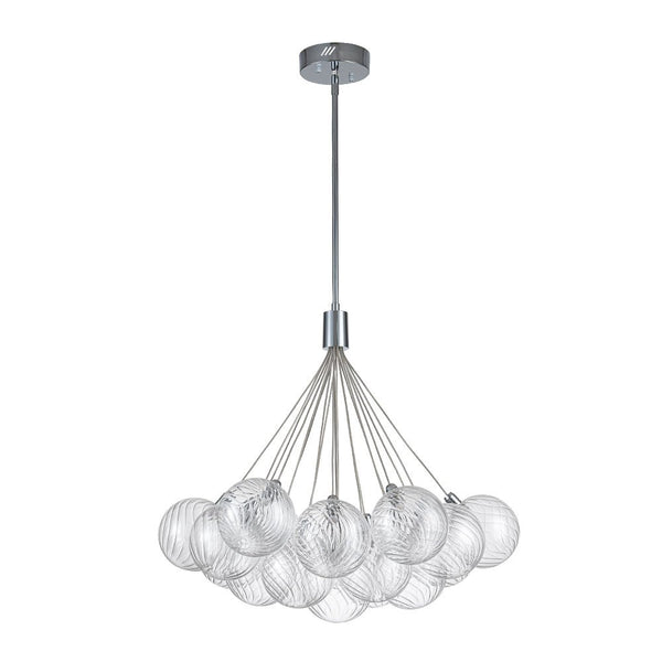 Chandelierias-19-Light Dimmable LED Swirled Glass Bubble Chandelier-Chandeliers-Chrome-
