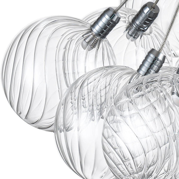 Chandelierias-19-Light Dimmable LED Swirled Glass Bubble Chandelier-Chandeliers-Chrome-
