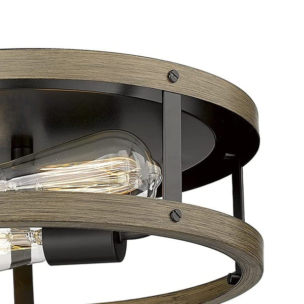 Chandelierias-2-Light Drum Caged Flush Mount Ceiling Light-Flush Mount--