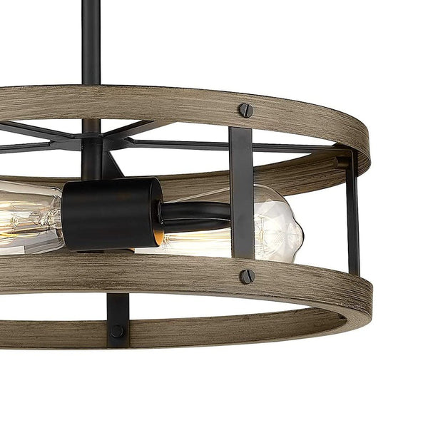 Chandelierias-2-Light Drum Semi Flush Mount Ceiling Light-Semi Flush--