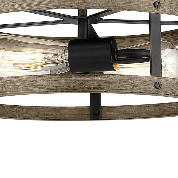 Chandelierias-2-Light Drum Semi Flush Mount Ceiling Light-Semi Flush--