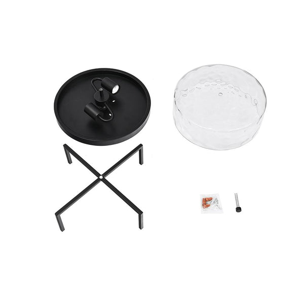 Chandelierias-2-Light Drum Shaped Hammer Glass Flush Mount-Flush Mount--