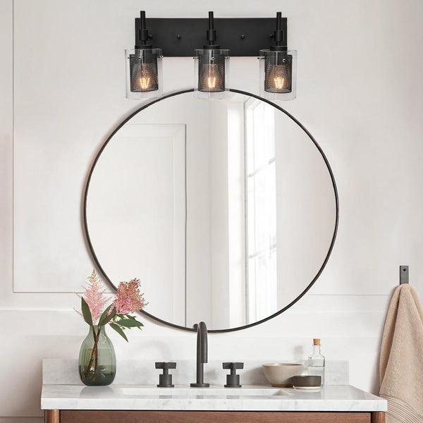 Chandelierias-3-Light Brushed Nickel Vanity Light-Wall Light-Nickel-