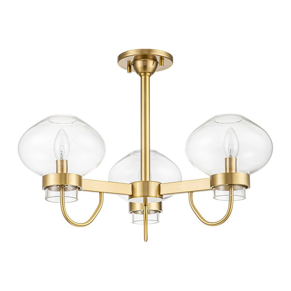 Chandelierias-3-Light Clear Jellyfish Glass Semi-Flush Mount Chandelier-Chandeliers-Black-