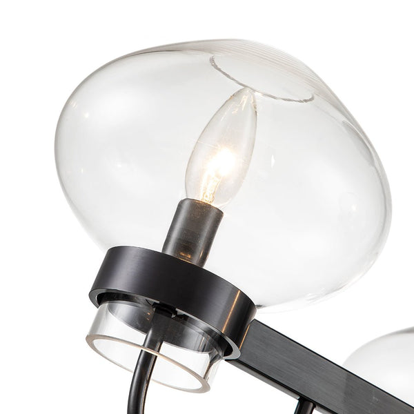 Chandelierias-3-Light Clear Jellyfish Glass Semi-Flush Mount Chandelier-Chandeliers-Black-