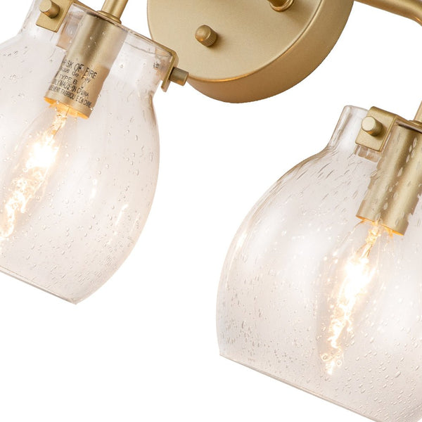 Chandelierias-3-Light Gold Seeded Glass Vanity Light-Wall Light--