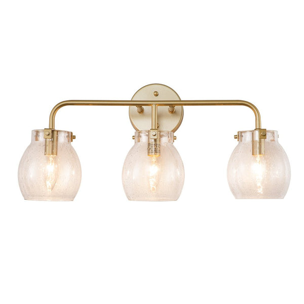 Chandelierias-3-Light Gold Seeded Glass Vanity Light-Wall Light--