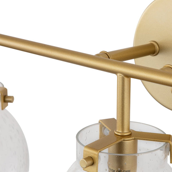 Chandelierias-3-Light Gold Seeded Glass Vanity Light-Wall Light--