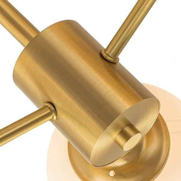 Chandelierias-3-Light Mid-century Frosted Glass Semi-Flush Mount-Semi Flush-Brass-3 Bulbs