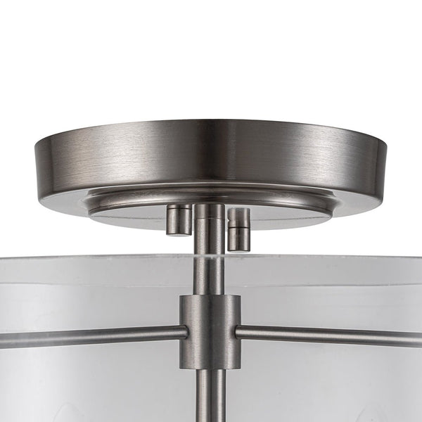 Chandelierias-3-Light Modern Clear Bell Glass Shade Semi-flush Mount-Semi Flush-Nickel-