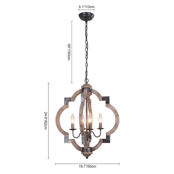 Chandelierias-4-Light Lantern Geometric Chandelier-Chandelier--