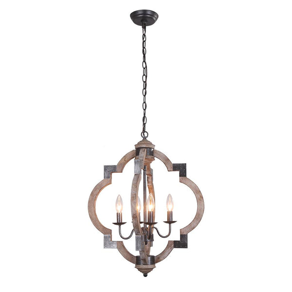 Chandelierias-4-Light Lantern Geometric Chandelier-Chandelier--