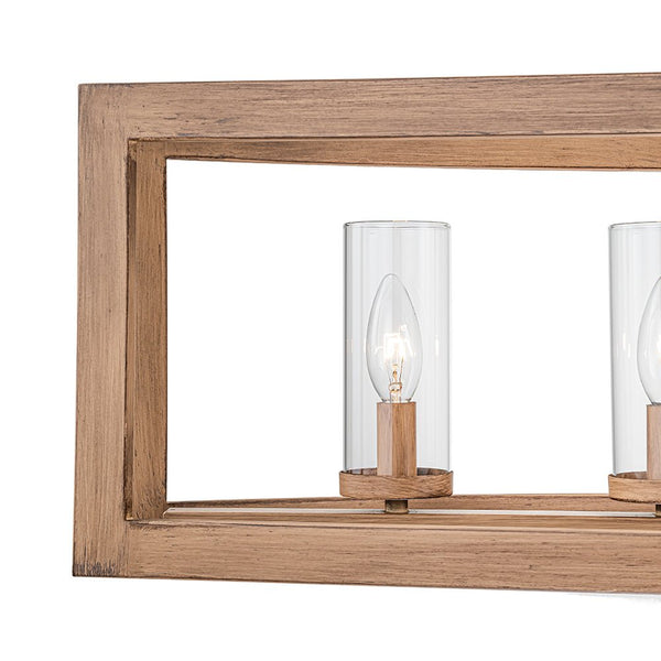 Chandelierias-5-Light Clear Glass Kitchen Island ORB Metal Chandelier-Chandeliers-Faux Wood Grain-5 Bulbs
