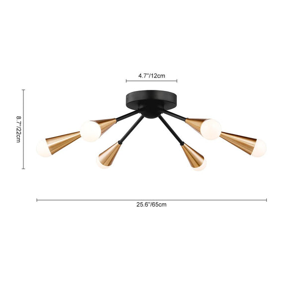 Chandelierias-6-Light Flush Mount Sputnik Ceiling Light-Flush Mount--