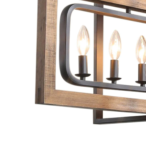 Chandelierias-6-Light Long Rectangular Geometric Chandelier-Chandelier--