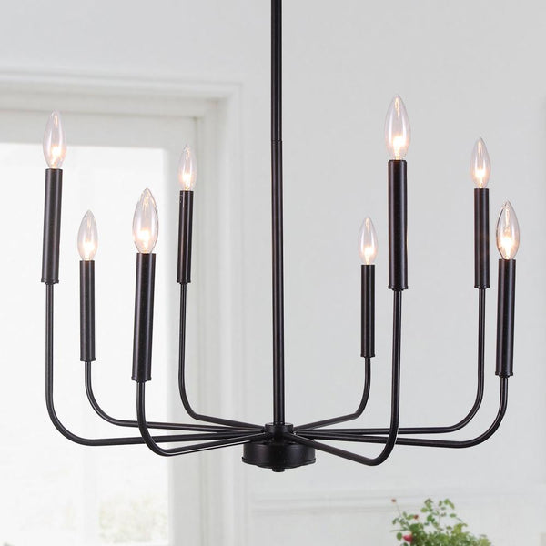 Chandelierias-8-Light Candle Style Metal Chandelier-Chandelier--