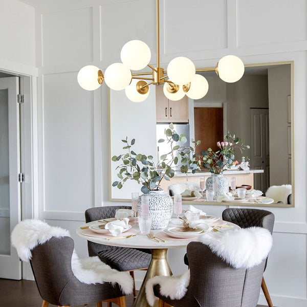 Chandelierias-8-Light Decorative Glass Lamp Shade Chandelier-Chandelier--
