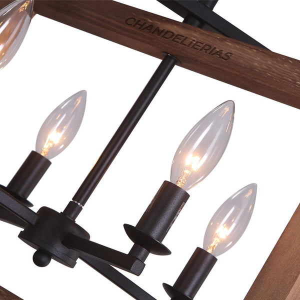 Chandelierias-CHANDELIERIAS 4-Light Rectangular Geometric Pendant Chandelier-Chandelier--