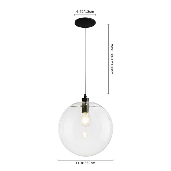 Chandelierias-Contemporary 1-light Glass Globe Pendant Light-Pendant Light-8 in.-