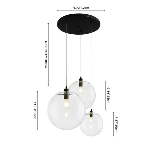 Chandelierias-Contemporary 1-light Glass Globe Pendant Light-Pendant Light-8 in.-