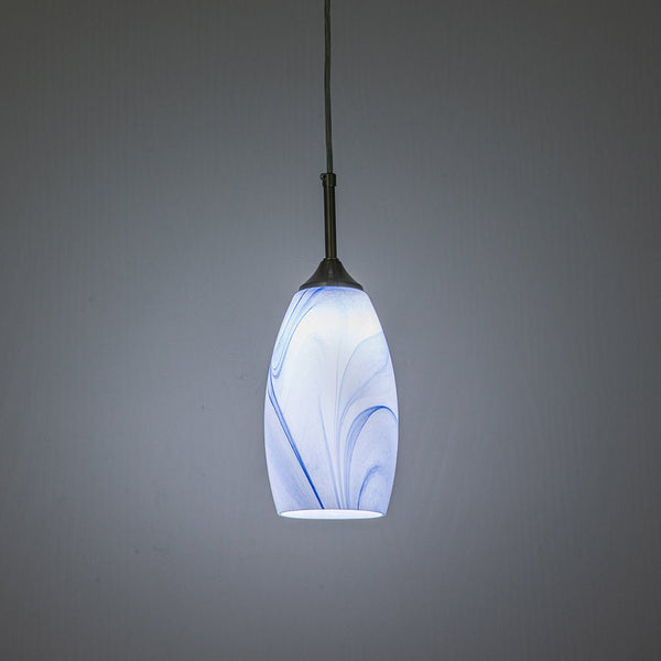 Chandelierias-Contemporary 1-Light Mica Stone Pattern Glass Pendant-Pendant-Blue-