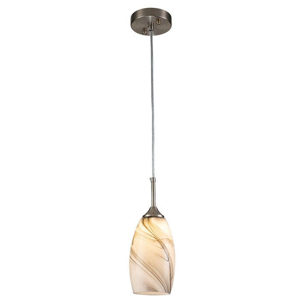 Chandelierias-Contemporary 1-Light Mica Stone Pattern Glass Pendant-Pendant-Blue-