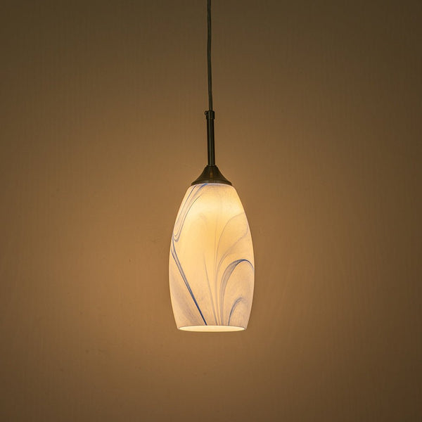 Chandelierias-Contemporary 1-Light Mica Stone Pattern Glass Pendant-Pendant-Blue-