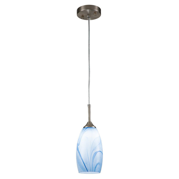 Chandelierias-Contemporary 1-Light Mica Stone Pattern Glass Pendant-Pendant-White-