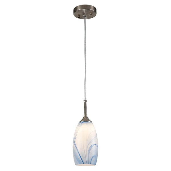 Chandelierias-Contemporary 1-Light Mica Stone Pattern Glass Pendant-Pendant-White-