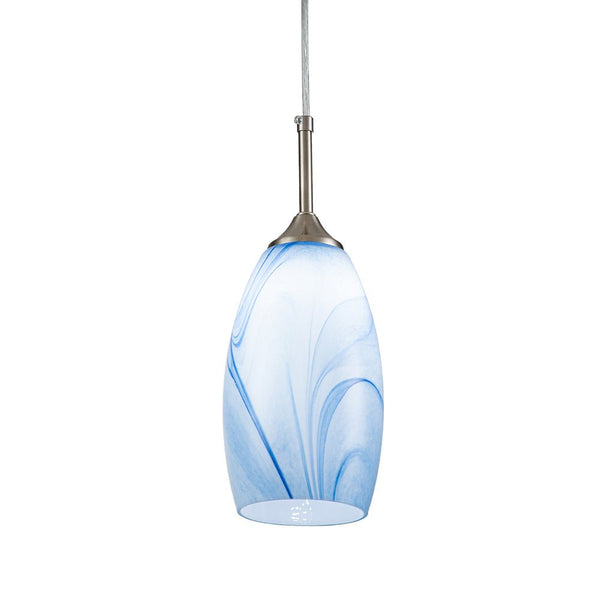 Chandelierias-Contemporary 1-Light Mica Stone Pattern Glass Pendant-Pendant-White-