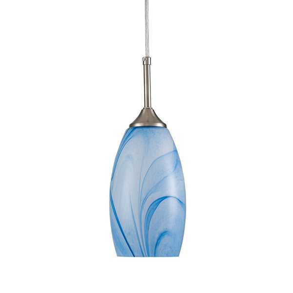 Chandelierias-Contemporary 1-Light Mica Stone Pattern Glass Pendant-Pendant-White-