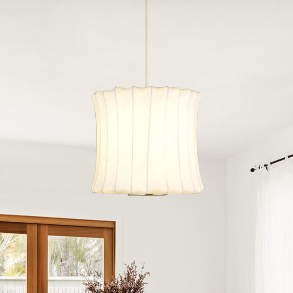 Chandelierias-Contemporary Bubble Silk Pendant Light-Pendant-Drum-