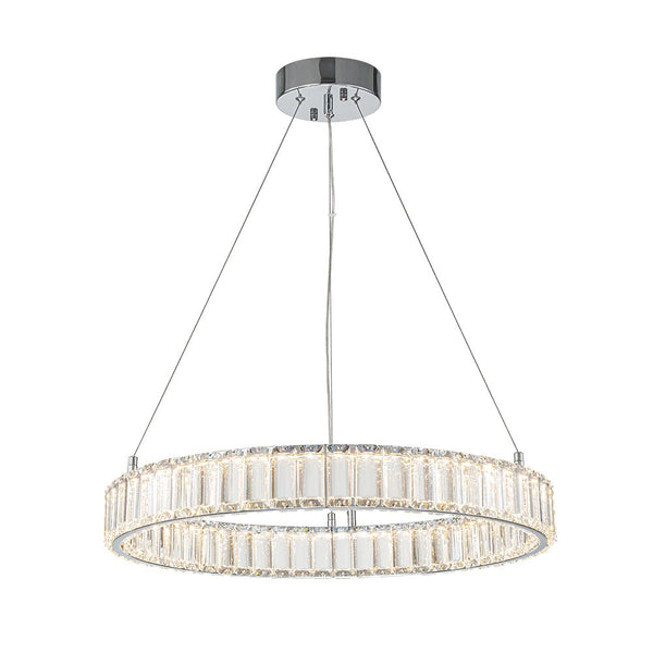 Chandelierias-Contemporary Dimmable LED Chrome Crystal Ring Chandelier-Pendant-Chrome (Pre-order & Arrive In 3 Weeks)-