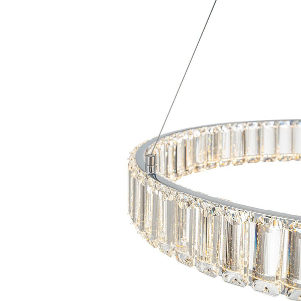 Chandelierias-Contemporary Dimmable LED Chrome Crystal Ring Chandelier-Pendant-Chrome (Pre-order & Arrive In 3 Weeks)-
