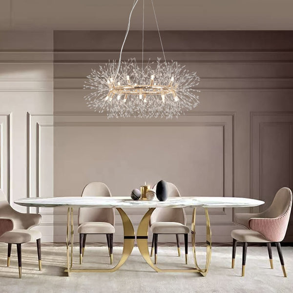 Chandelierias-Contemporary Gold Dandelion Firework Round Chandelier-Chandelier-18 Bulbs-