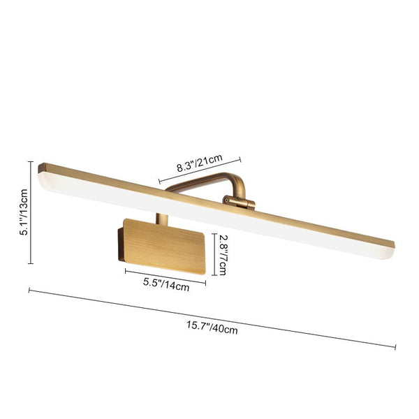 Chandelierias-Contemporary Minimalist Gold Linear LED Vanity Light-Wall Light-Gold-16.5 in