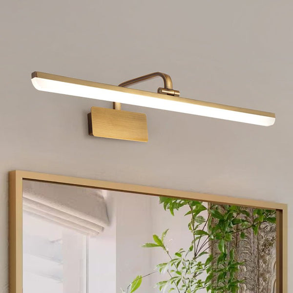 Chandelierias-Contemporary Minimalist Gold Linear LED Vanity Light-Wall Light-Gold-16.5 in