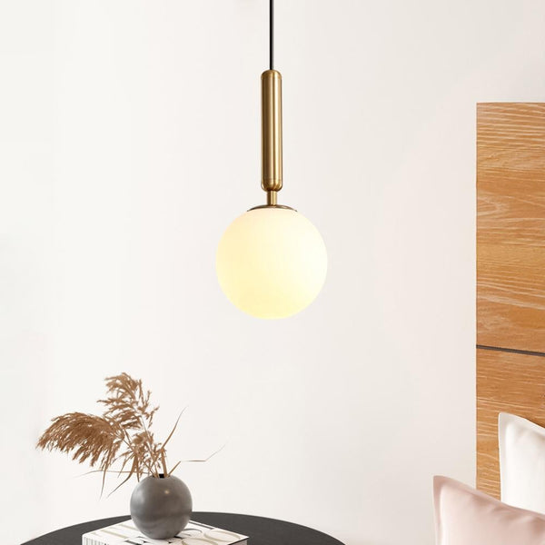 Chandelierias-Contemporary Small Globe Pendant Light-Pendant-Brass-