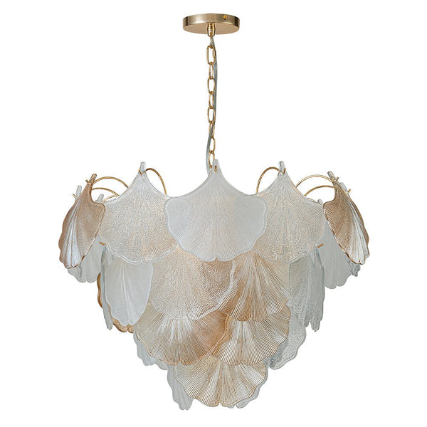 Chandelierias-Creative 10-Light Staggered Ginkgo Leaf Luster Chandelier-Chandeliers-Polished Gold (Pre-order)-