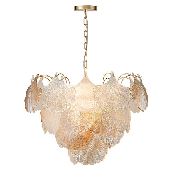 Chandelierias-Creative 10-Light Staggered Ginkgo Leaf Luster Chandelier-Chandeliers-Polished Gold (Pre-order)-
