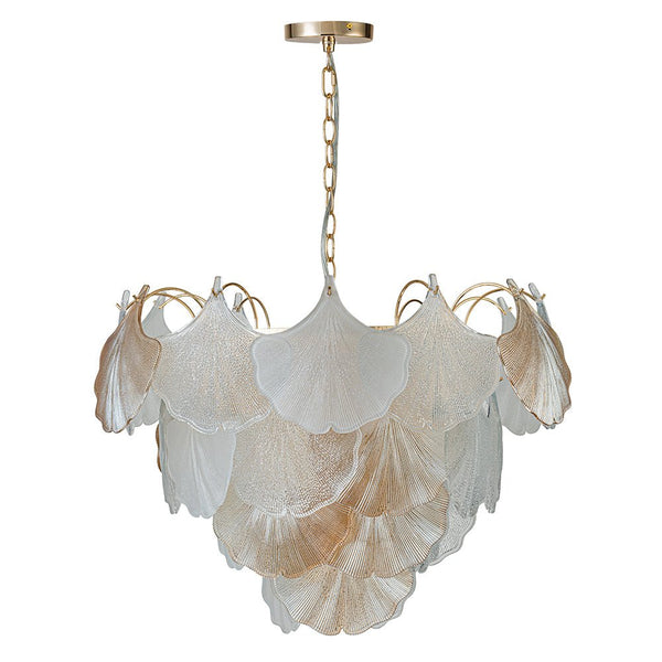 Chandelierias-Creative 10-Light Staggered Ginkgo Leaf Luster Chandelier-Chandeliers-Polished Gold (Pre-order)-