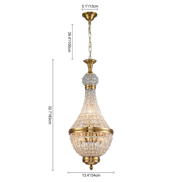 Chandelierias-Crystal Luxury Empire Pendant Chandelier-Chandelier-6 Bulbs-