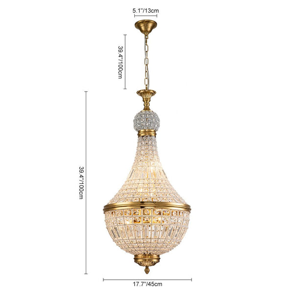 Chandelierias-Crystal Luxury Empire Pendant Chandelier-Chandelier-6 Bulbs-