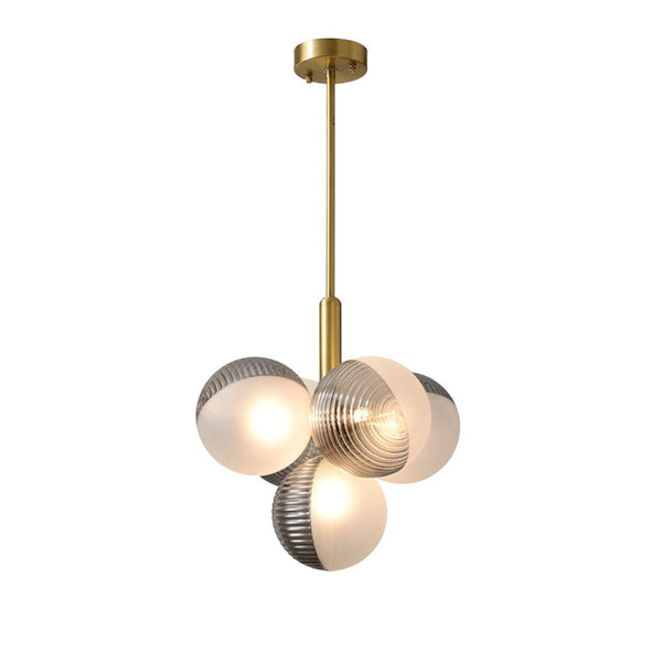 Chandelierias-Decorative Bubble Cluster Grape Chandelier-Chandeliers-5 Bulbs-Gray & White