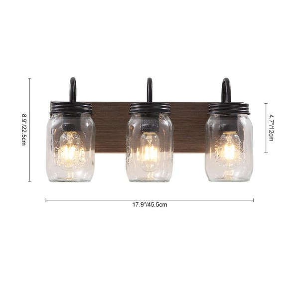 Chandelierias-Decorative Mason Jar 3-Light Wall Sconce-Wall Light--