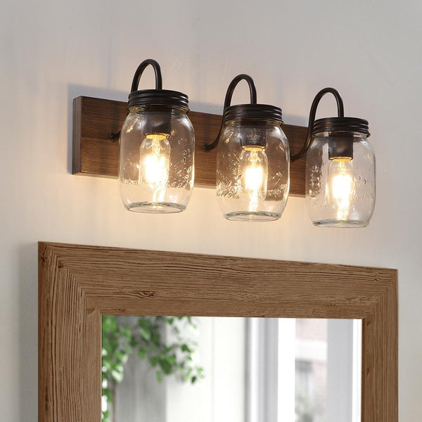 Chandelierias-Decorative Mason Jar 3-Light Wall Sconce-Wall Sconce--